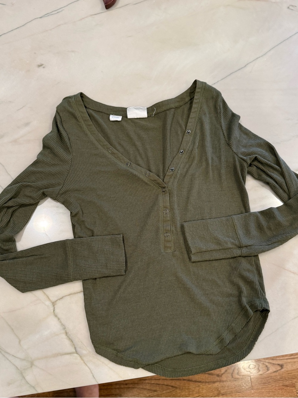 Urban Outfitters + Out From Under ribbed Henley Olive sz S-M